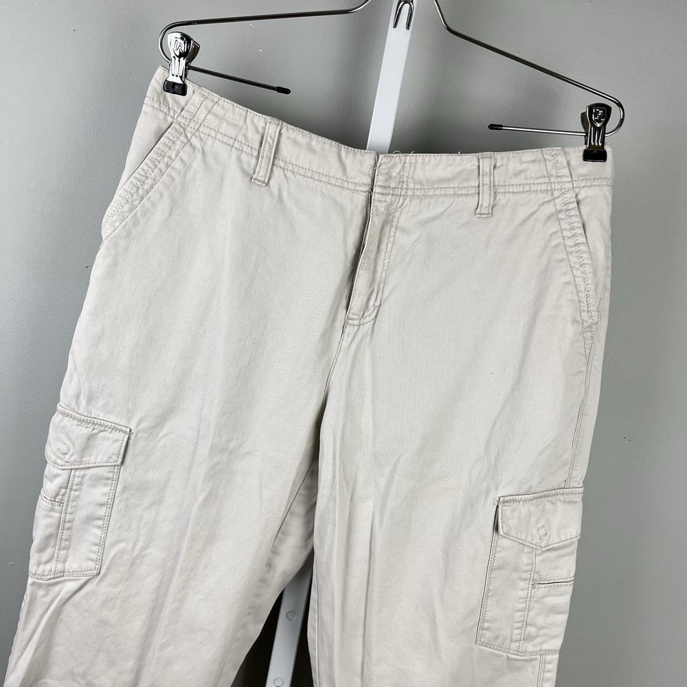 Island Winds Khaki Carpenter Pants Womens 10 Cream Straight Leg Y2K